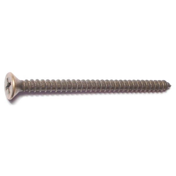 Midwest Fastener Wood Screw, #9, 2-1/2 in, Plain Brass Flat Head Phillips Drive, 10 PK 69897 - main